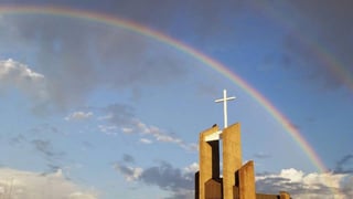 Atlantic Shores Baptist Church building rainbow