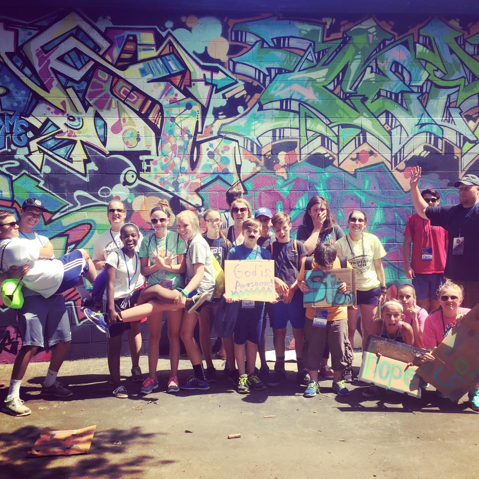 Real Life Christian Church youth group colorful wall